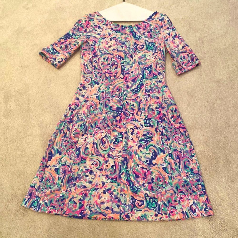 Lilly Pulitzer Celia Short Sleeve Dress Multi La Playa Size Small